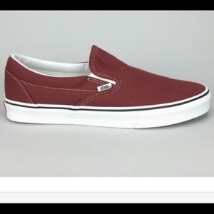 Vans Womens Burgundy Classic Slip-Ons